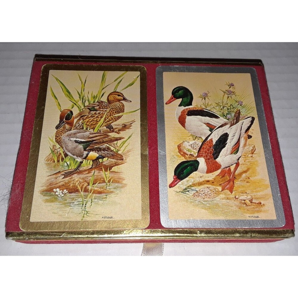 Vintage Congress Bridge Playing Cards Double Deck Flying Ducks